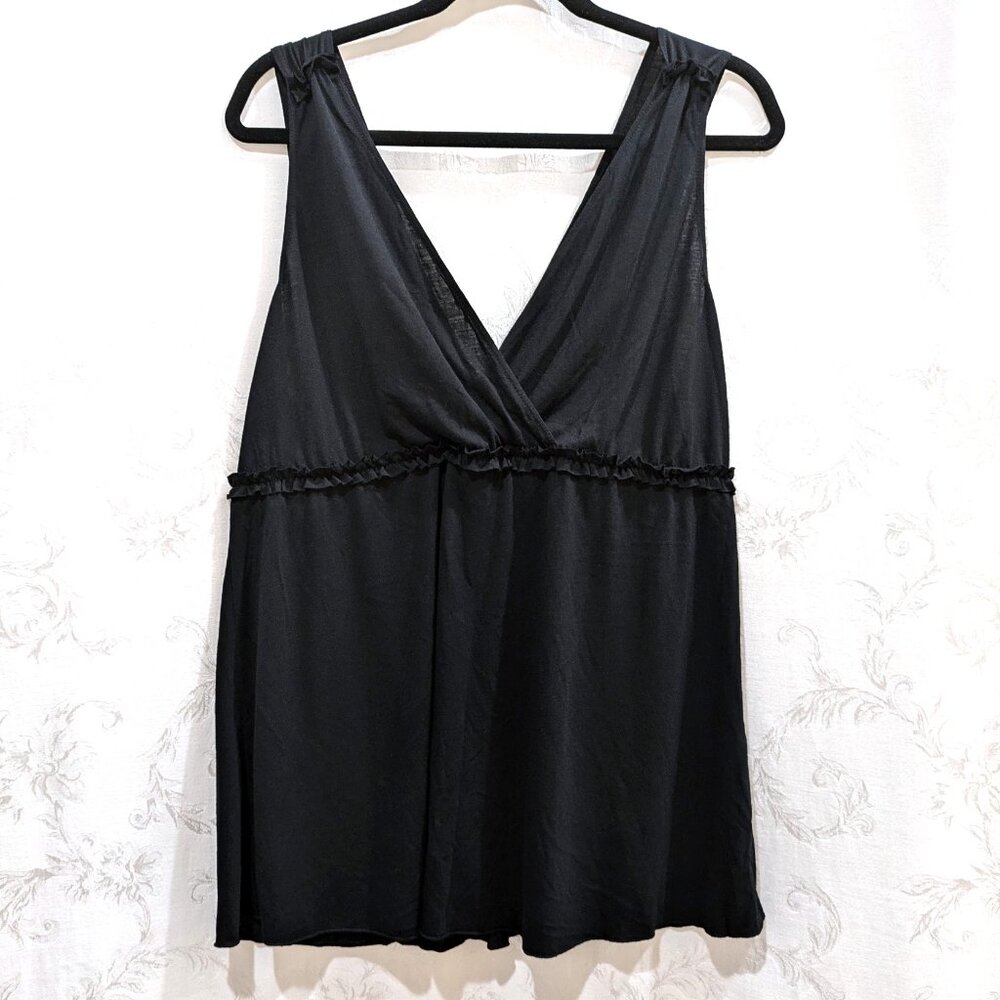 VTG Y2K Ruffle Babydoll Surplice Tank Top 1X Cute Kawaii Grunge Fairycore Flowy